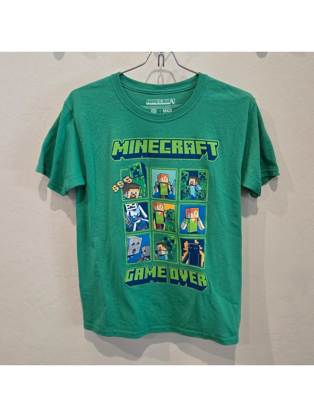 Minecraft Game Over Green Tshirt Youth Boy Large EUC